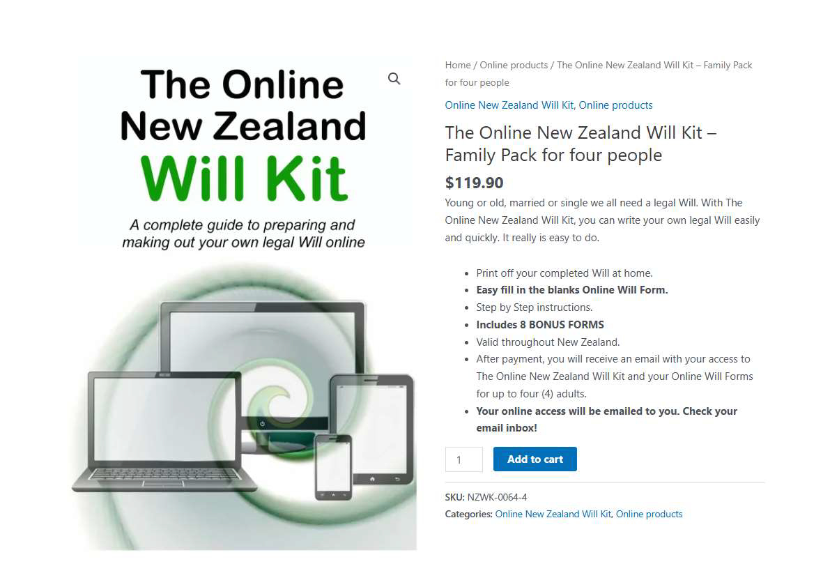 online new zealand will kit product page